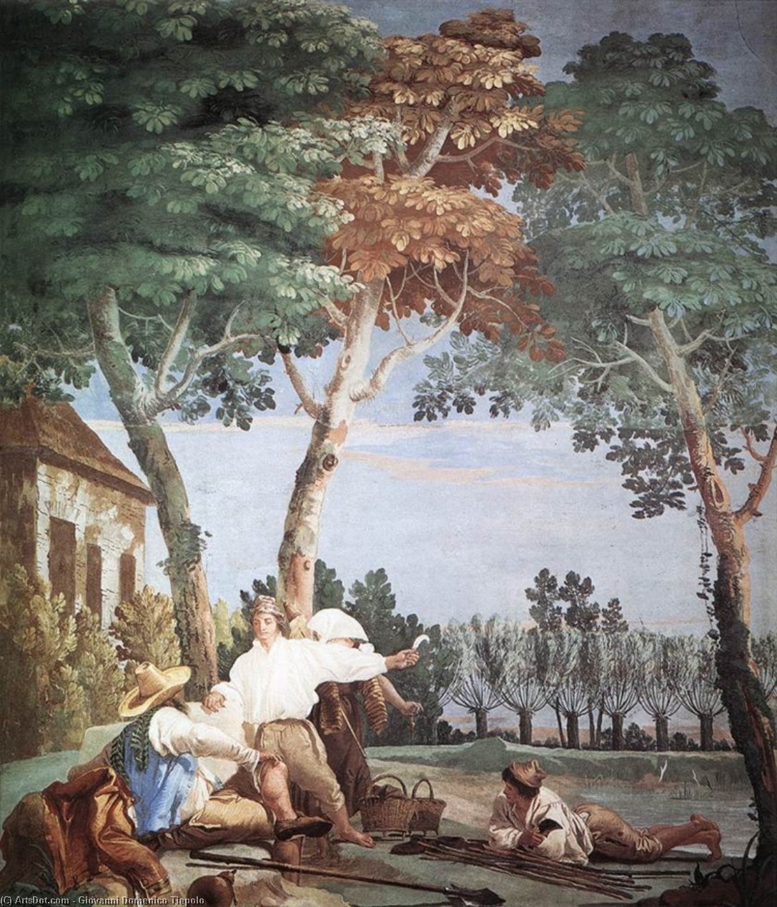 Wikioo.org - The Encyclopedia of Fine Arts - Painting, Artwork by Giovanni Domenico Tiepolo - Peasants at Rest