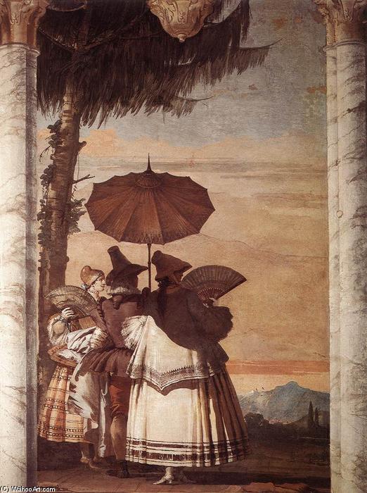 Wikioo.org - Bách khoa toàn thư về mỹ thuật - Vẽ tranh, Tác phẩm nghệ thuật Giovanni Domenico Tiepolo - Summer Stroll