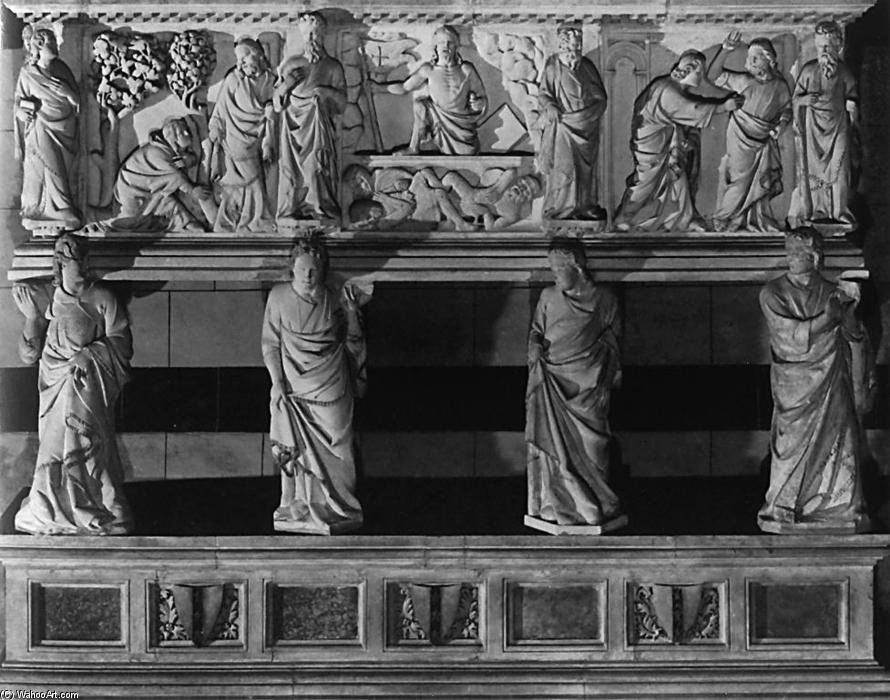 Wikioo.org - The Encyclopedia of Fine Arts - Painting, Artwork by Tino Di Camaino - Funeral Monument of Cardinal Petroni (detail)