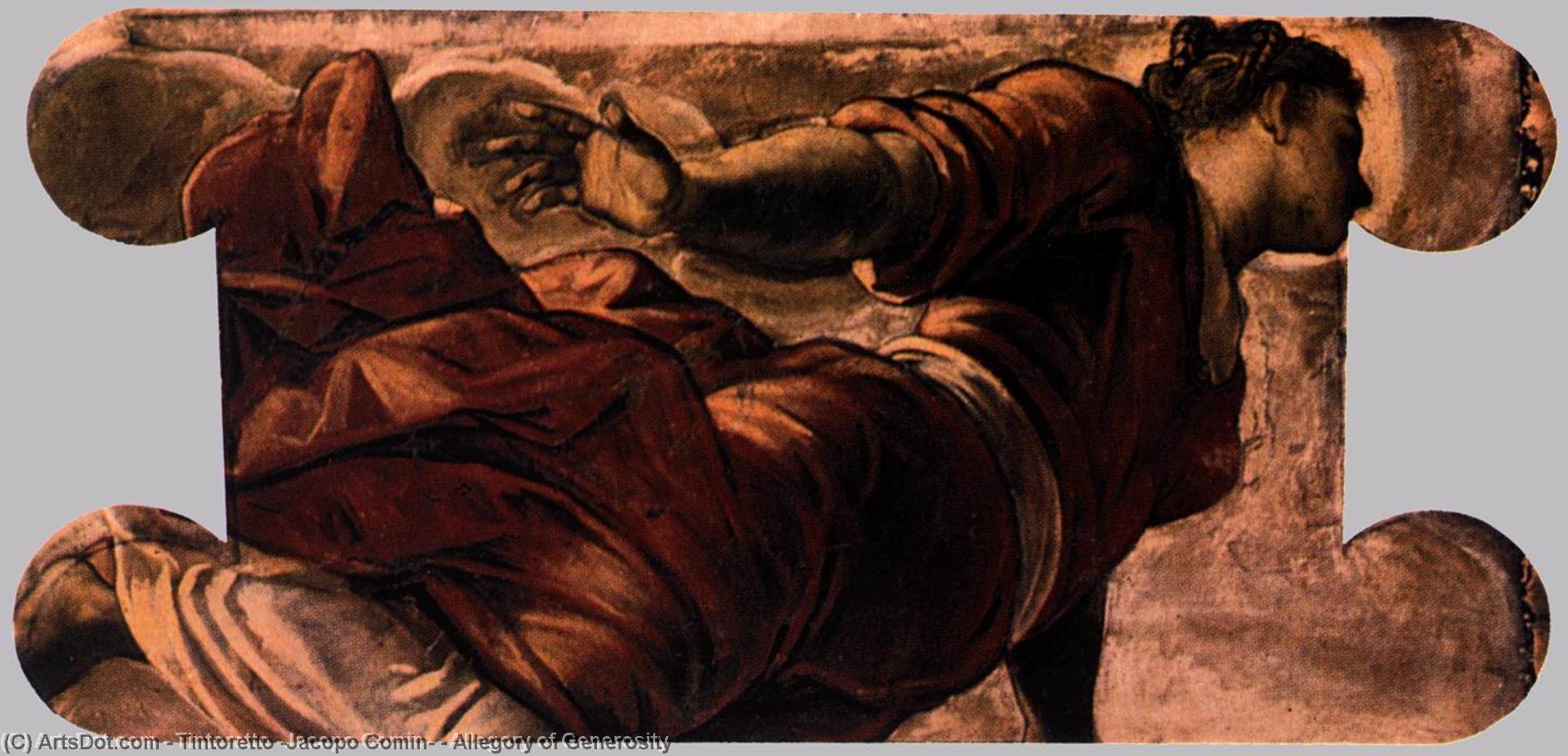 Wikioo.org – La Enciclopedia de las Bellas Artes - Pintura, Obras de arte de Tintoretto (Jacopo Comin) - alegoría de generosidad