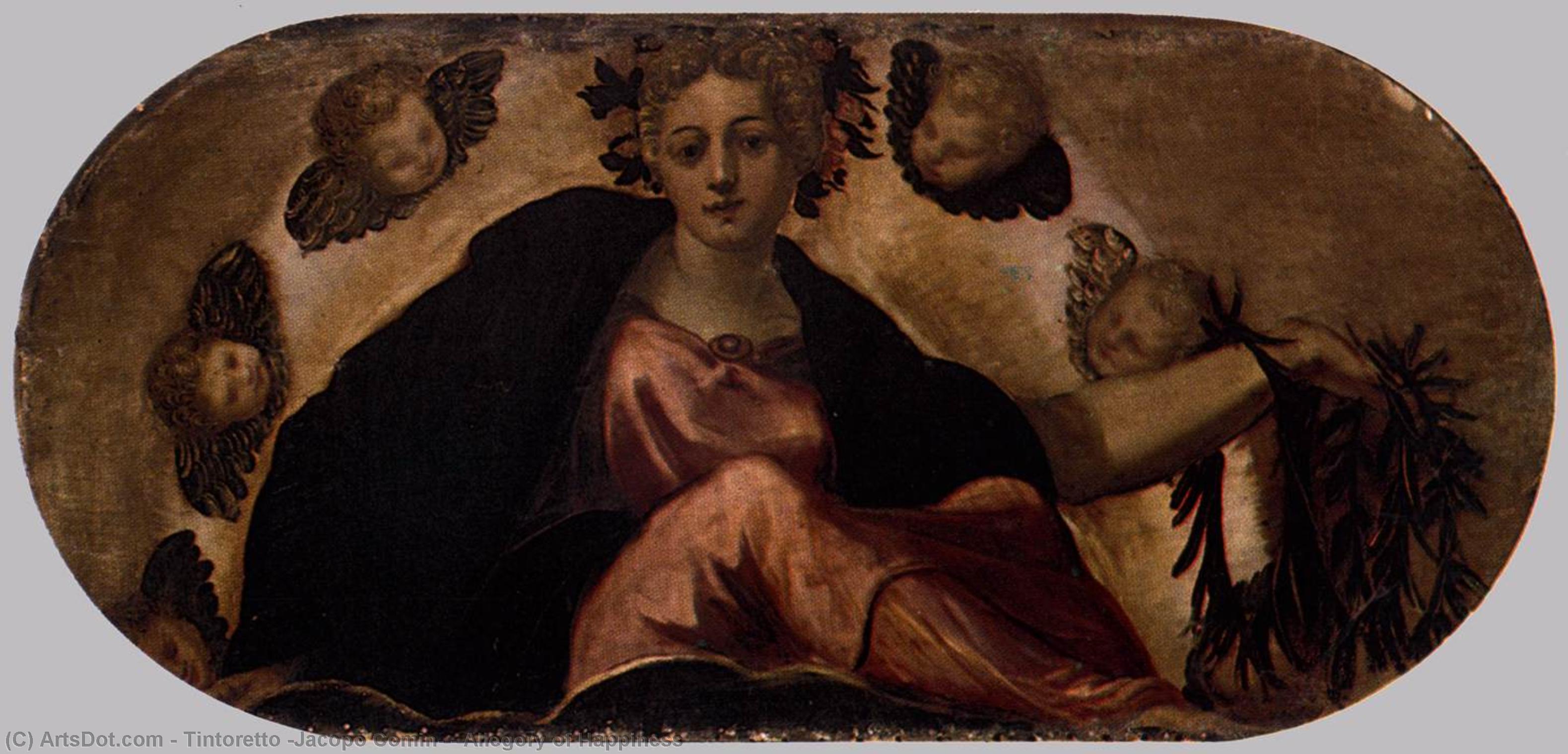 WikiOO.org - Enciklopedija dailės - Tapyba, meno kuriniai Tintoretto (Jacopo Comin) - Allegory of Happiness