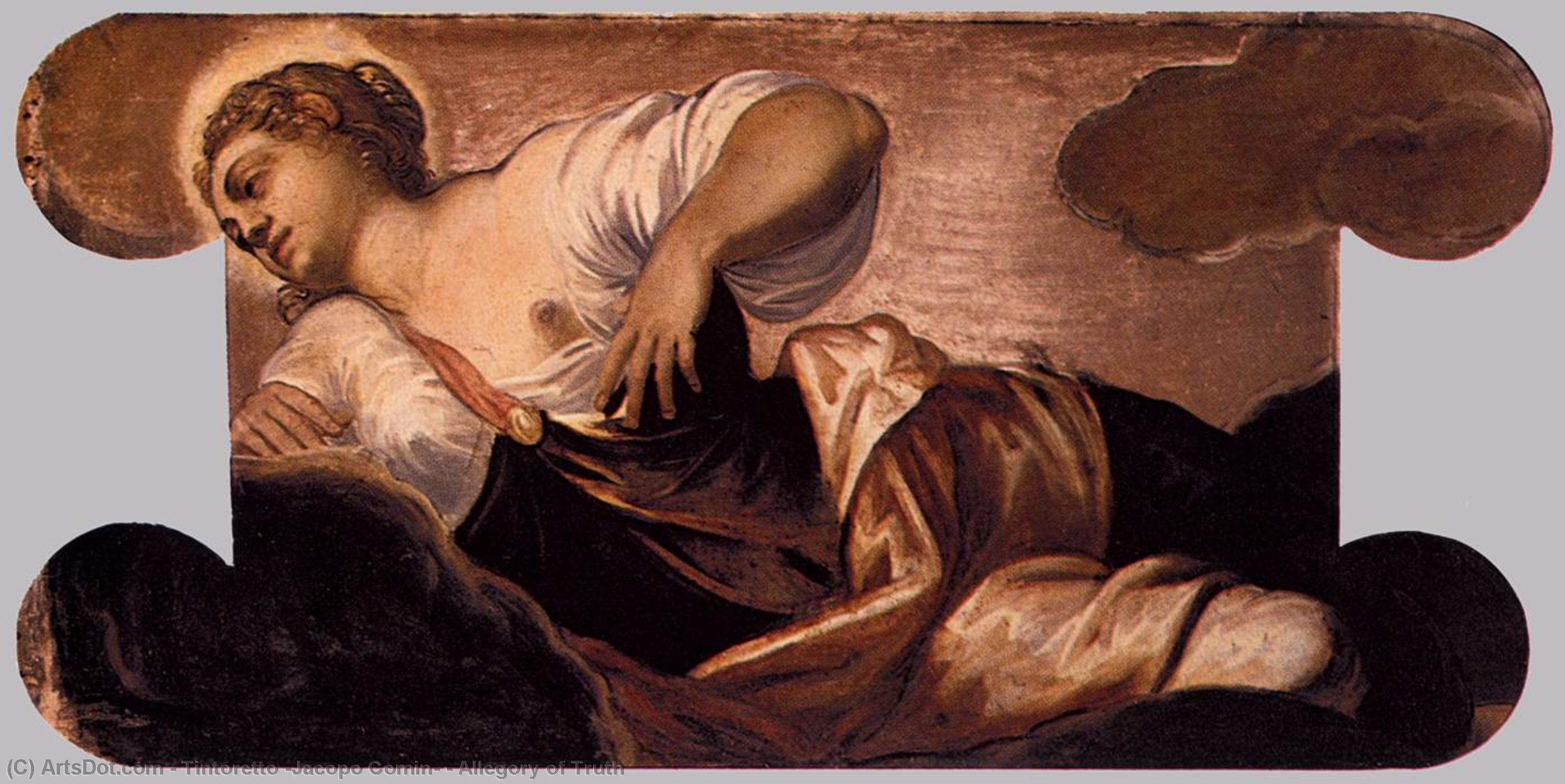 Wikioo.org – La Enciclopedia de las Bellas Artes - Pintura, Obras de arte de Tintoretto (Jacopo Comin) - alegoría de verdad
