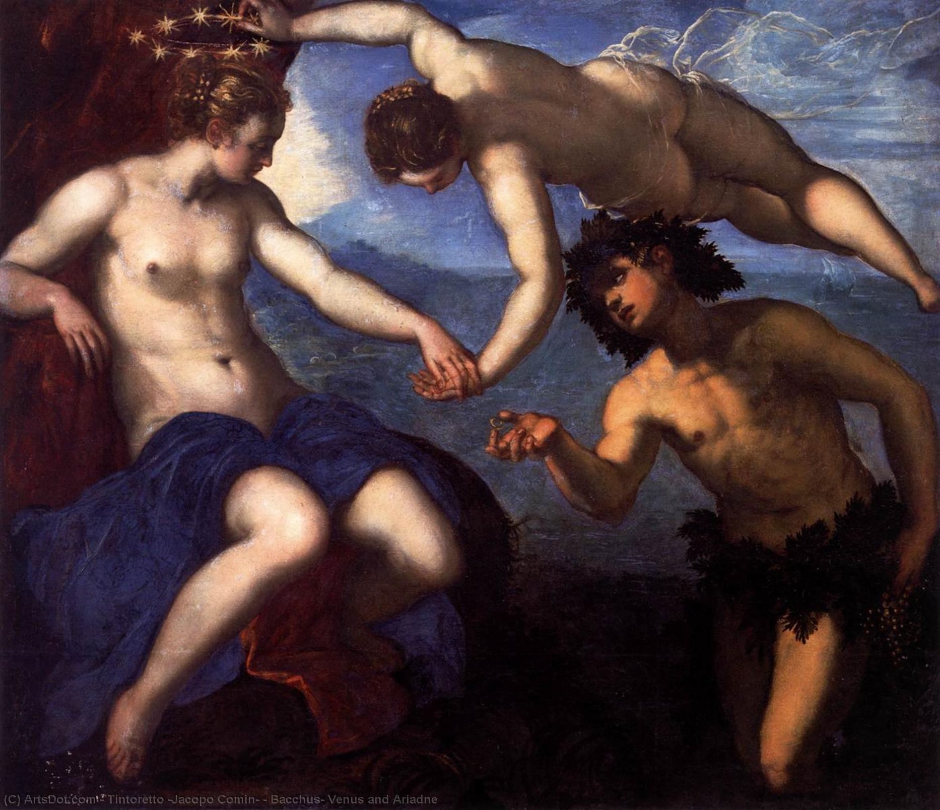 Wikioo.org - The Encyclopedia of Fine Arts - Painting, Artwork by Tintoretto (Jacopo Comin) - Bacchus, Venus and Ariadne