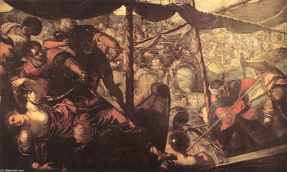 WikiOO.org - Енциклопедия за изящни изкуства - Живопис, Произведения на изкуството Tintoretto (Jacopo Comin) - Battle between Turks and Christians
