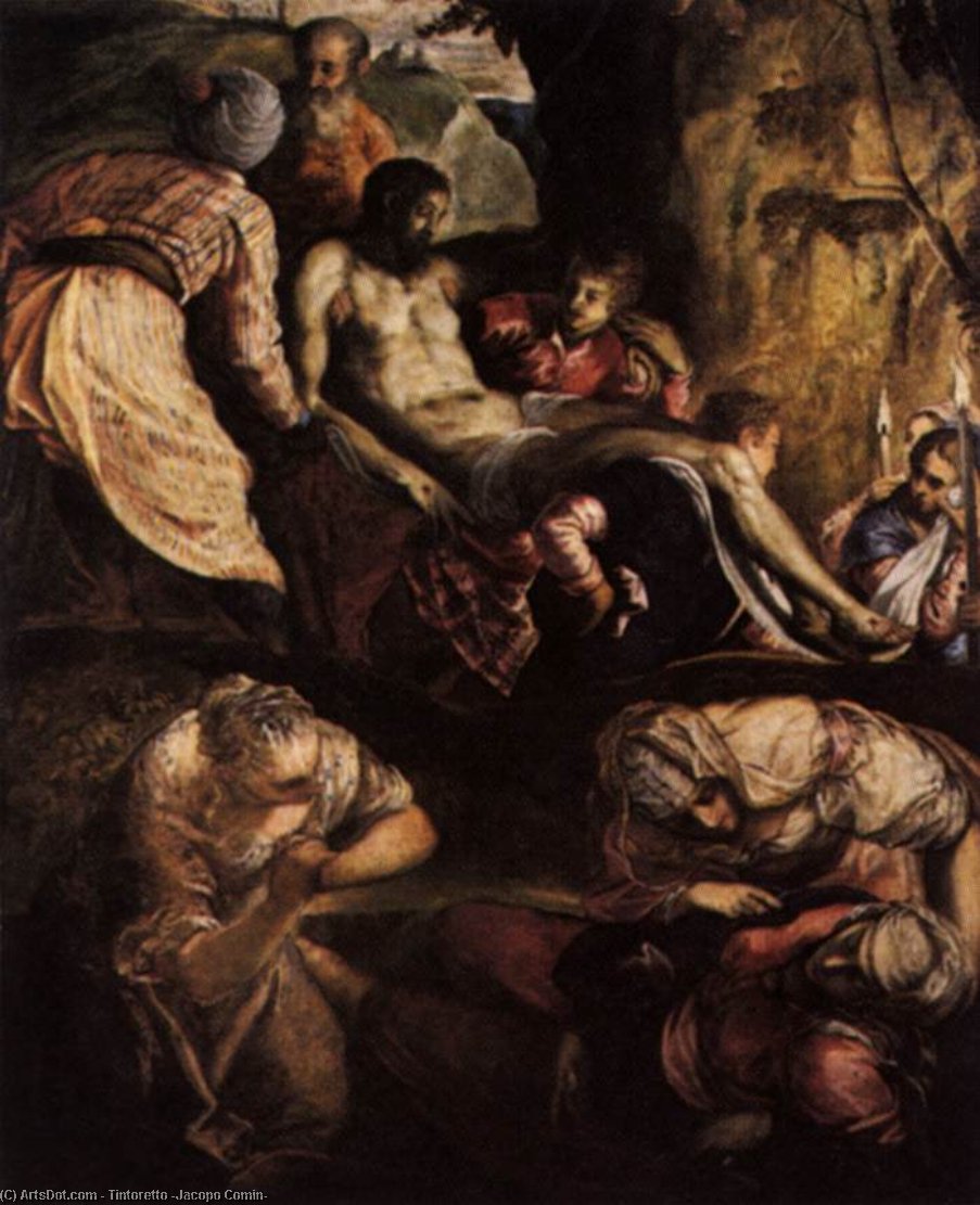 Wikioo.org - The Encyclopedia of Fine Arts - Painting, Artwork by Tintoretto (Jacopo Comin) - Christ Carried to the Tomb