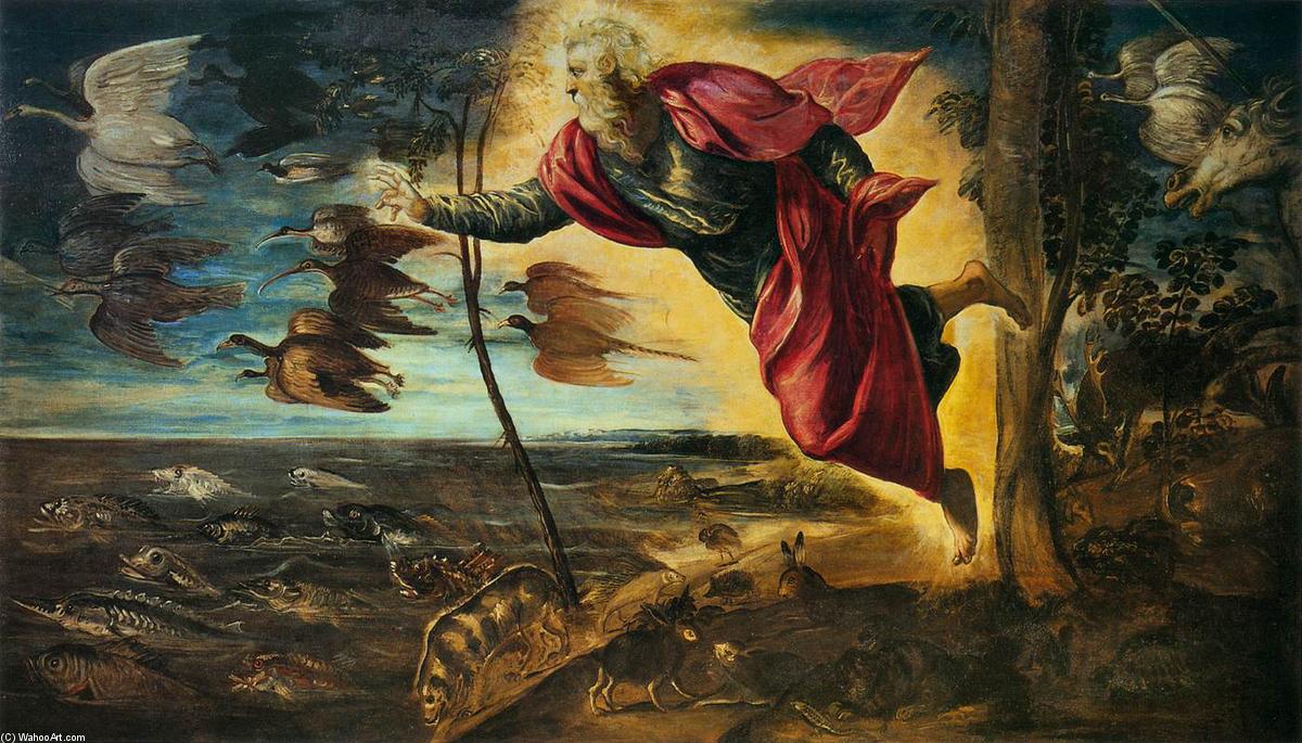WikiOO.org - אנציקלופדיה לאמנויות יפות - ציור, יצירות אמנות Tintoretto (Jacopo Comin) - Creation of the Animals