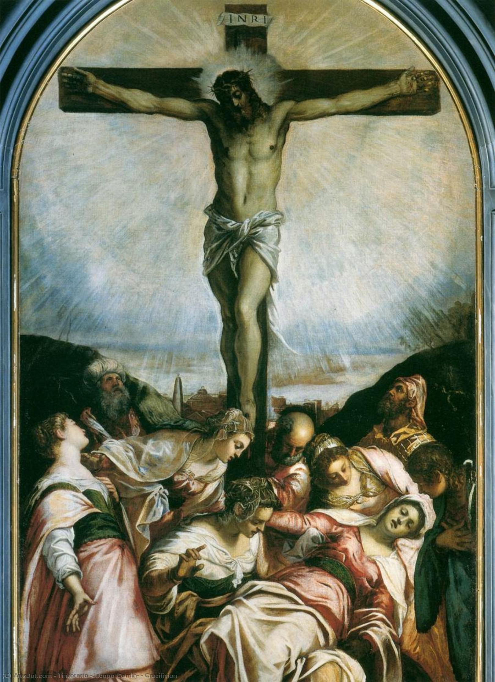 Wikoo.org - موسوعة الفنون الجميلة - اللوحة، العمل الفني Tintoretto (Jacopo Comin) - Crucifixion