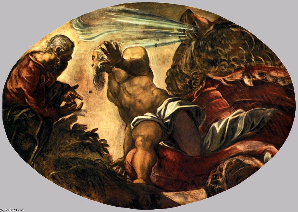 Wikioo.org - The Encyclopedia of Fine Arts - Painting, Artwork by Tintoretto (Jacopo Comin) - Jonah Leaves the Whale's Belly