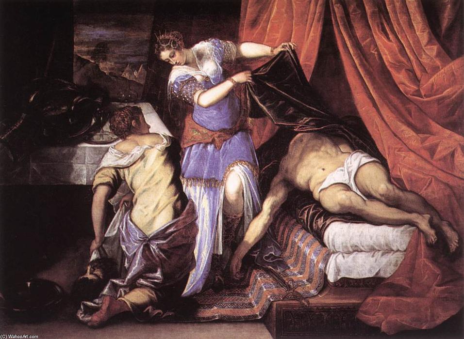Wikioo.org – La Enciclopedia de las Bellas Artes - Pintura, Obras de arte de Tintoretto (Jacopo Comin) - Judith y Holofernes