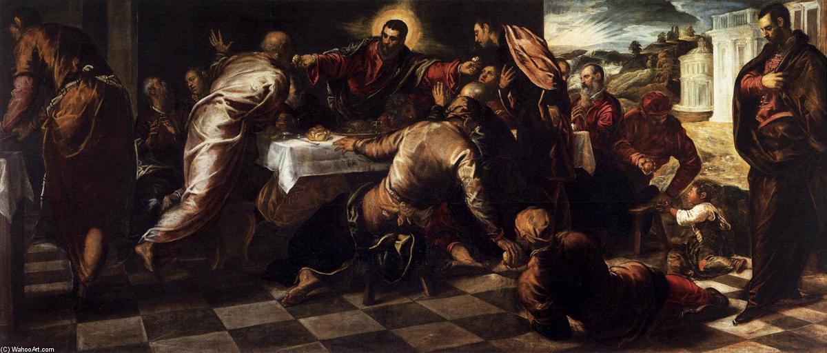 Wikioo.org - สารานุกรมวิจิตรศิลป์ - จิตรกรรม Tintoretto (Jacopo Comin) - Last Supper