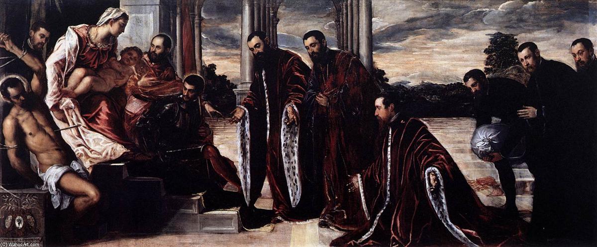 Wikioo.org – La Enciclopedia de las Bellas Artes - Pintura, Obras de arte de Tintoretto (Jacopo Comin) - Virgen dei camerlenghi ( Virgen dei tesorieri )
