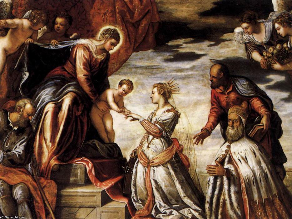 Wikioo.org - The Encyclopedia of Fine Arts - Painting, Artwork by Tintoretto (Jacopo Comin) - Mystic Marriage of St Catherine (detail)