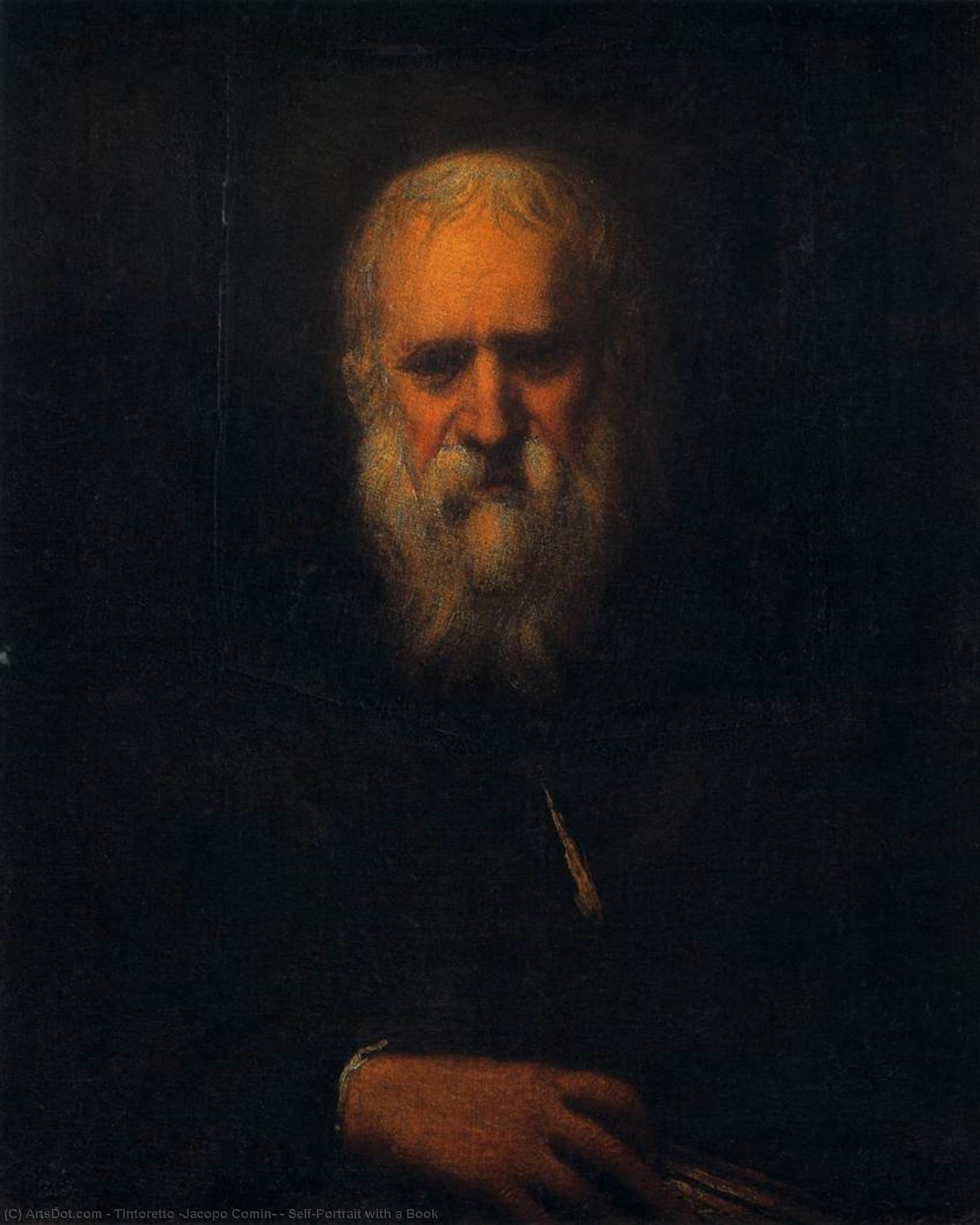 WikiOO.org - Encyclopedia of Fine Arts - Malba, Artwork Tintoretto (Jacopo Comin) - Self-Portrait with a Book