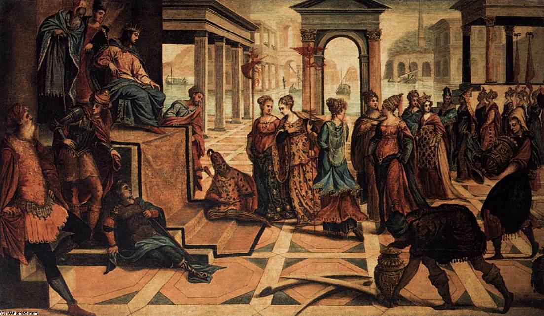 Wikioo.org - Bách khoa toàn thư về mỹ thuật - Vẽ tranh, Tác phẩm nghệ thuật Tintoretto (Jacopo Comin) - Solomon and the Queen of Sheba