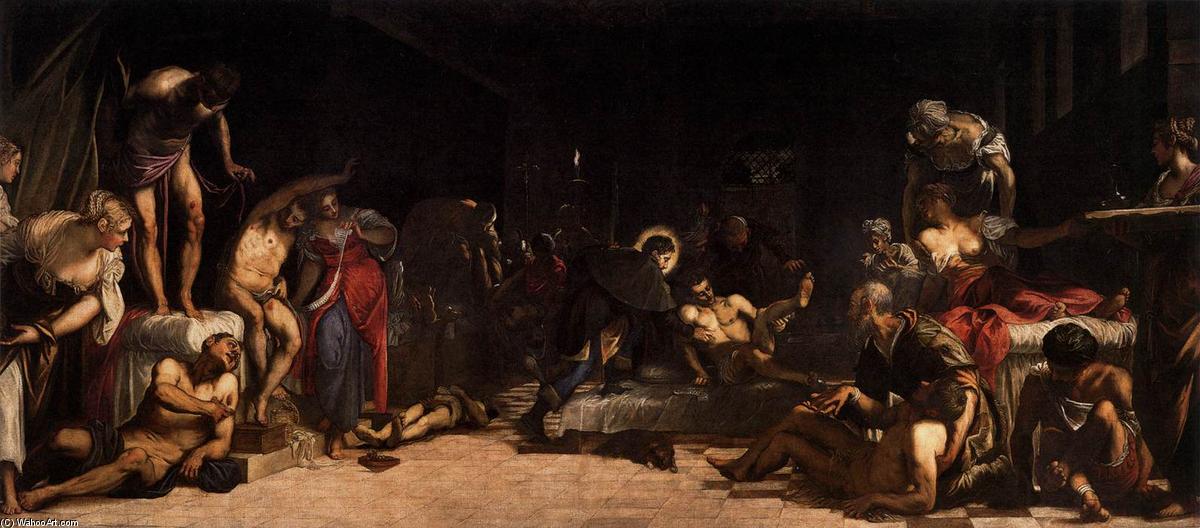 WikiOO.org – 美術百科全書 - 繪畫，作品 Tintoretto (Jacopo Comin) - 圣蓉城 在  的  医院