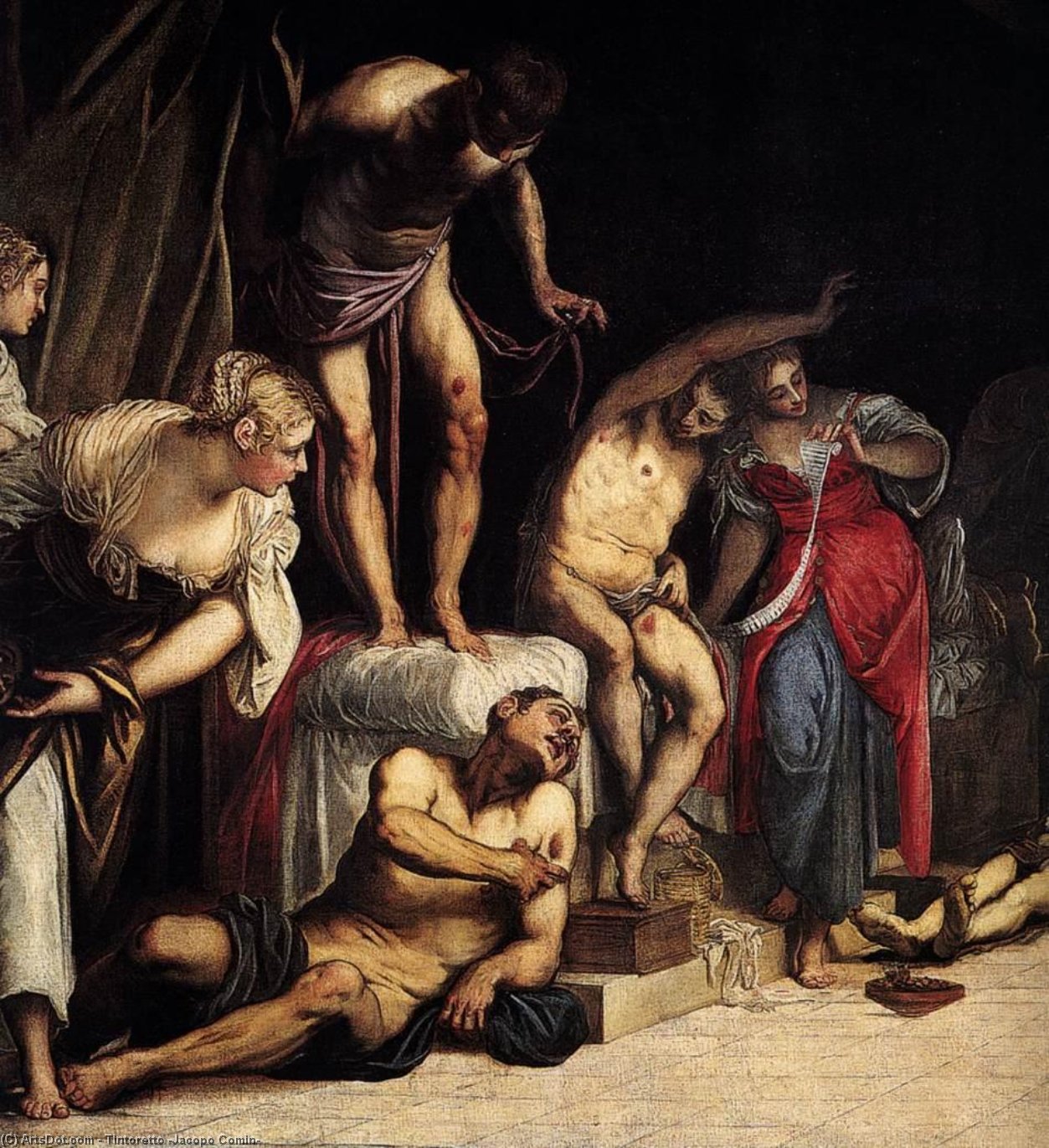 Wikioo.org – La Enciclopedia de las Bellas Artes - Pintura, Obras de arte de Tintoretto (Jacopo Comin) - st roch en el hospital ( detalle )