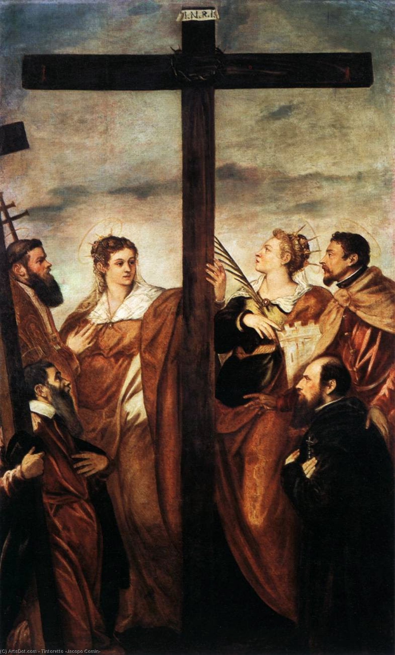 Wikioo.org – L'Enciclopedia delle Belle Arti - Pittura, Opere di Tintoretto (Jacopo Comin) - santi elena e barbara adorare  Antartico  traversa