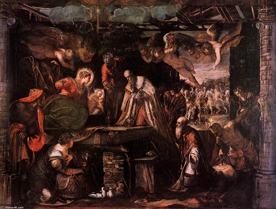 WikiOO.org - 백과 사전 - 회화, 삽화 Tintoretto (Jacopo Comin) - The Adoration of the Magi