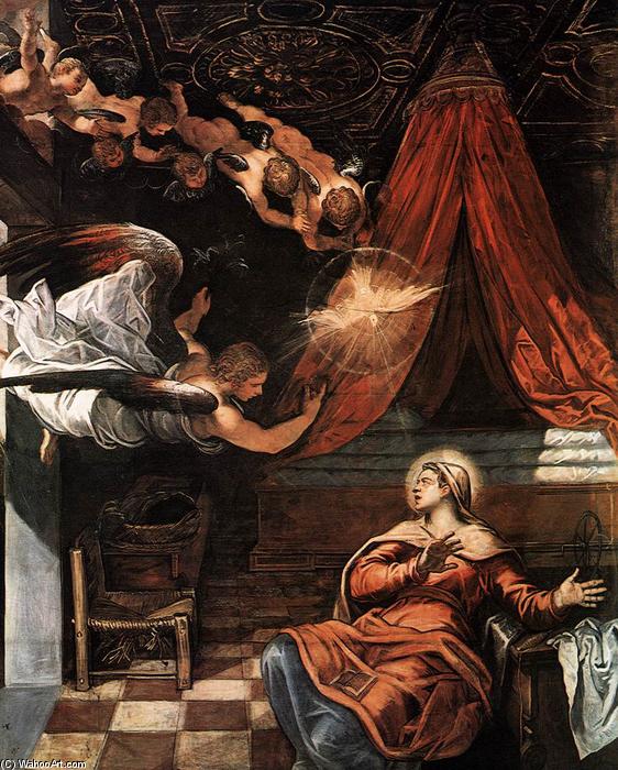 Wikioo.org - The Encyclopedia of Fine Arts - Painting, Artwork by Tintoretto (Jacopo Comin) - The Annunciation (detail)