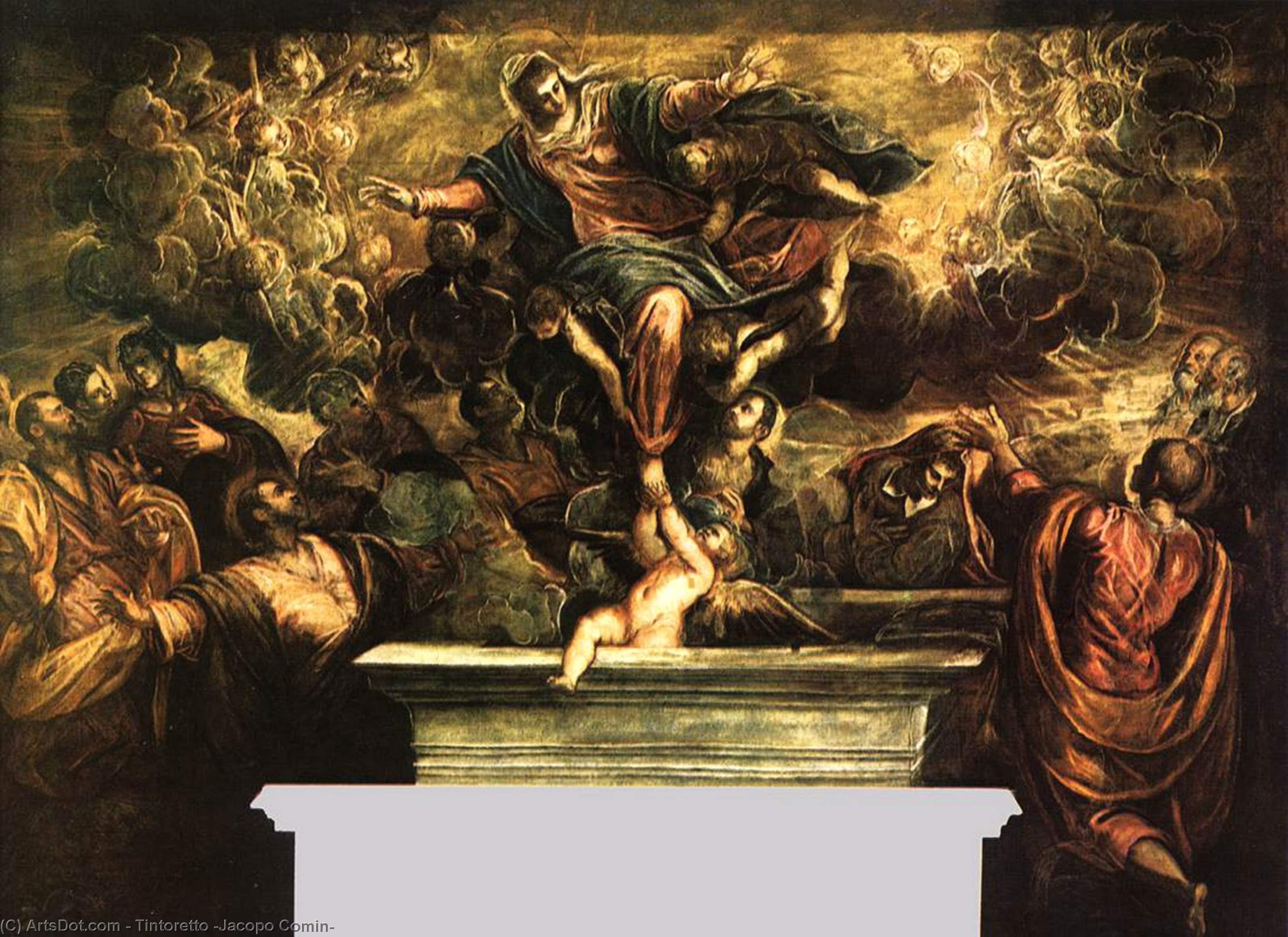 Wikioo.org - The Encyclopedia of Fine Arts - Painting, Artwork by Tintoretto (Jacopo Comin) - The Assumption of the Virgin