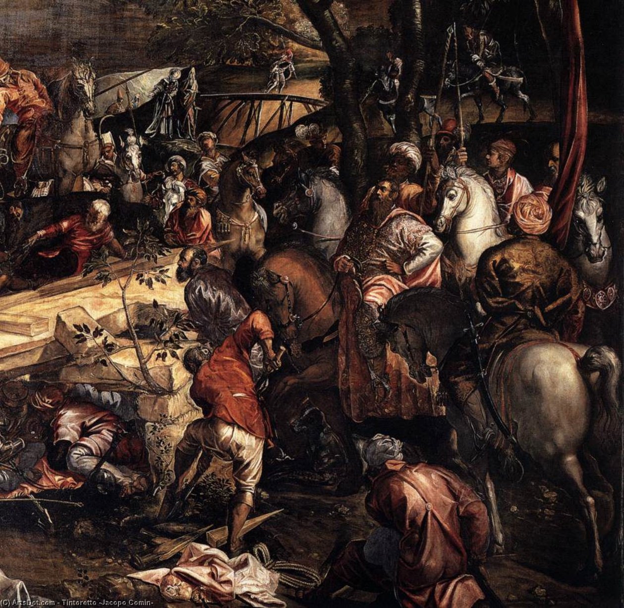 WikiOO.org - Enciclopedia of Fine Arts - Pictura, lucrări de artă Tintoretto (Jacopo Comin) - The Crucifixion (detail) (10)
