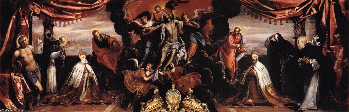 Wikioo.org - The Encyclopedia of Fine Arts - Painting, Artwork by Tintoretto (Jacopo Comin) - The Dead Christ Adored by Doges Pietro Lando and Marcantonio Trevisan (detail)