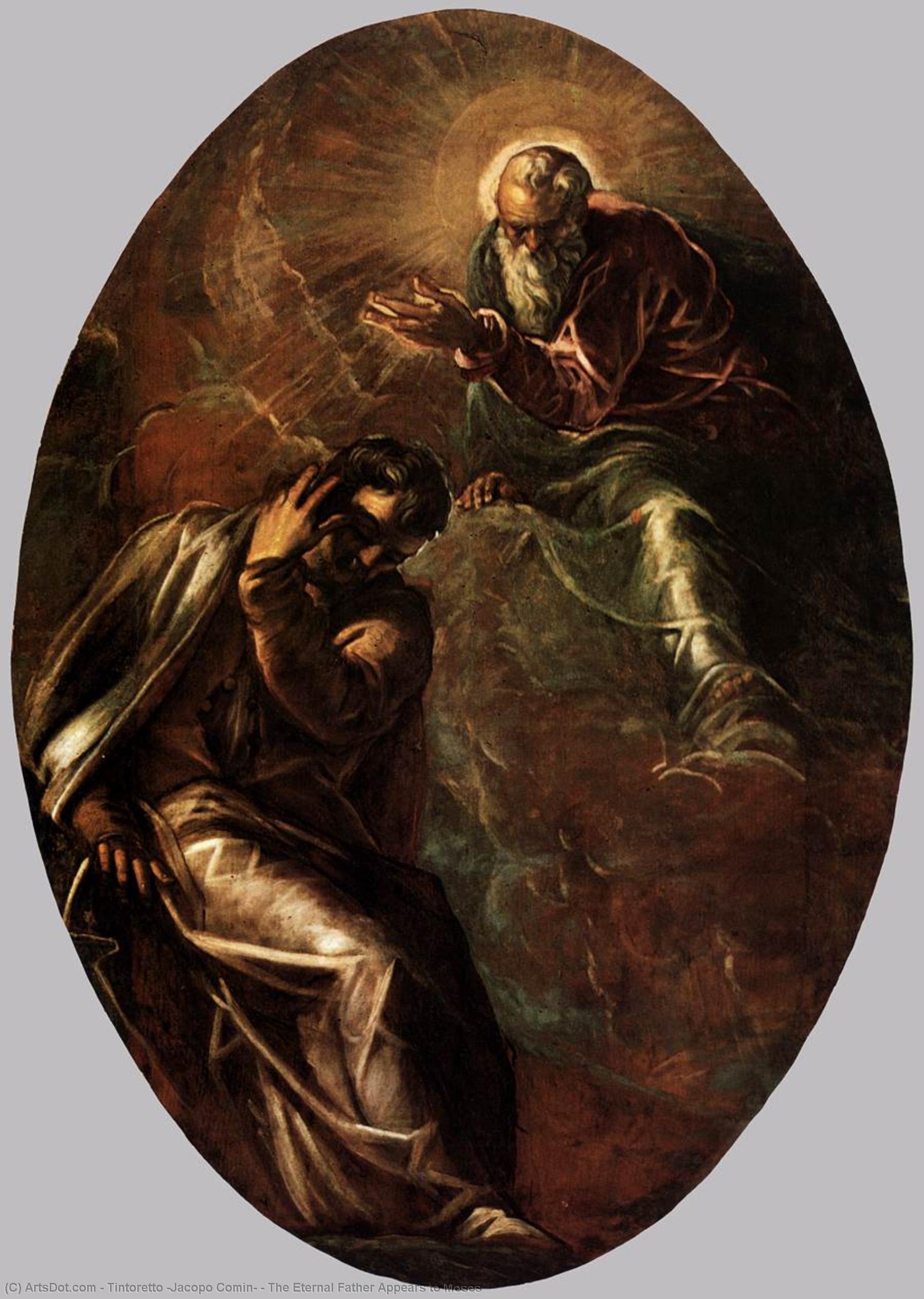 Wikioo.org - The Encyclopedia of Fine Arts - Painting, Artwork by Tintoretto (Jacopo Comin) - The Eternal Father Appears to Moses
