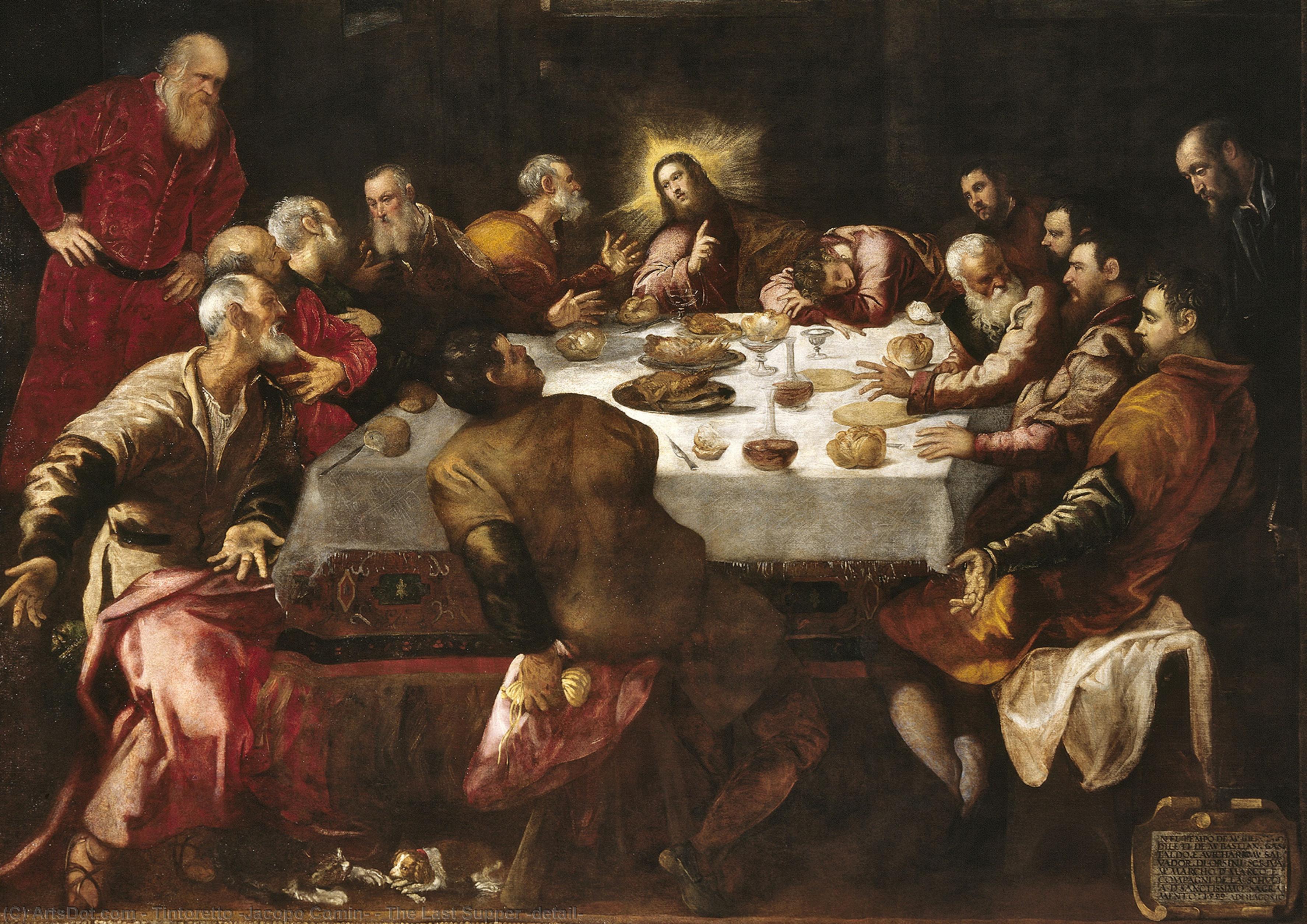 WikiOO.org - Encyclopedia of Fine Arts - Malba, Artwork Tintoretto (Jacopo Comin) - The Last Supper (detail)