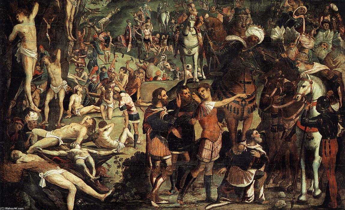 Wikioo.org - สารานุกรมวิจิตรศิลป์ - จิตรกรรม Tintoretto (Jacopo Comin) - The Martyrdom of the Ten Thousand (fragment)