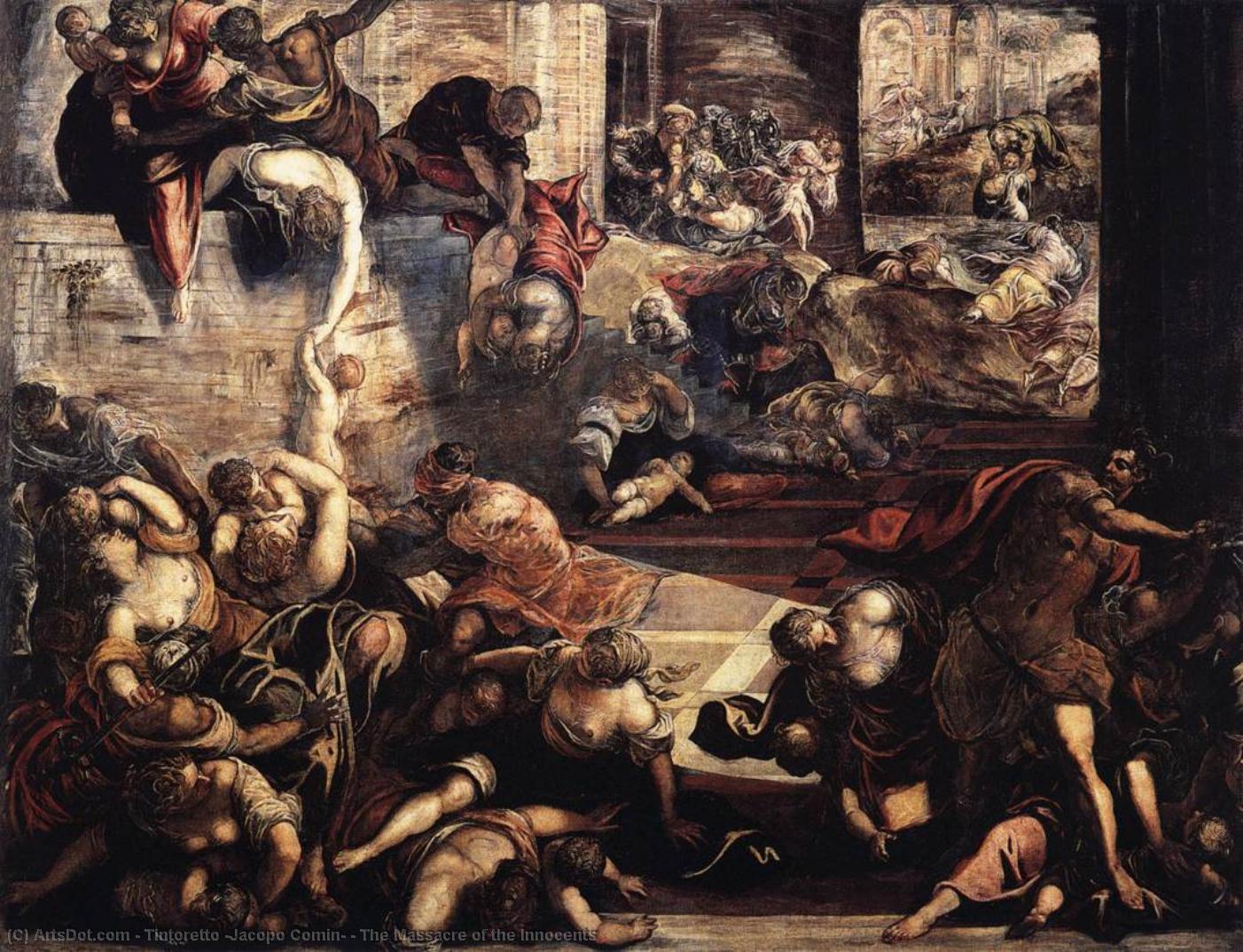 WikiOO.org – 美術百科全書 - 繪畫，作品 Tintoretto (Jacopo Comin) - 无辜者的大屠杀