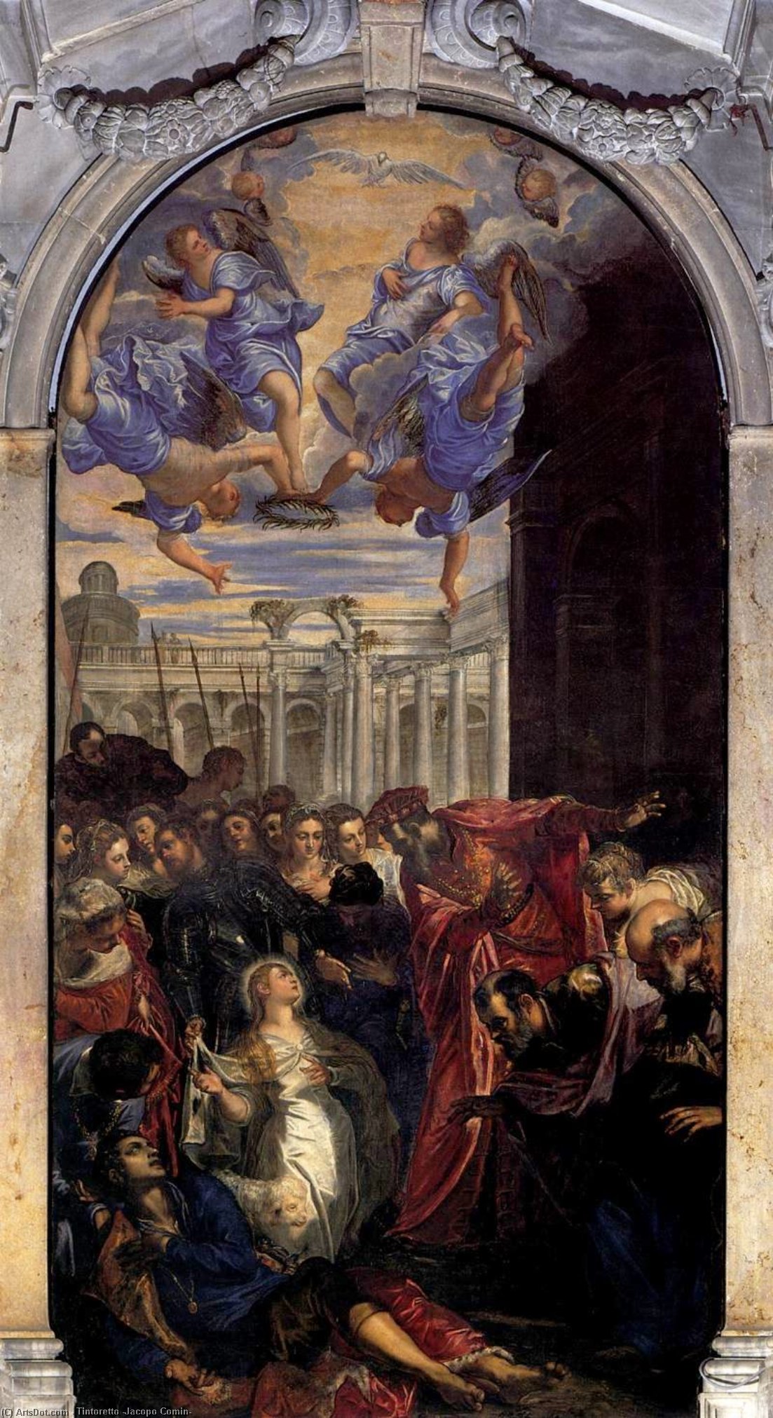 Wikioo.org - The Encyclopedia of Fine Arts - Painting, Artwork by Tintoretto (Jacopo Comin) - The Miracle of St Agnes