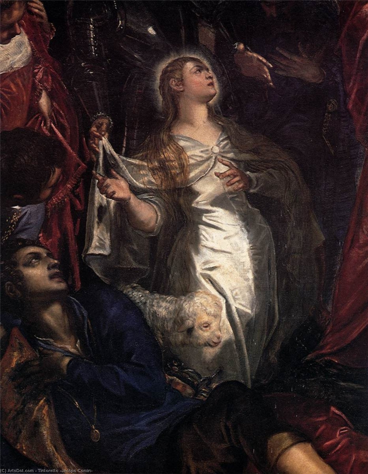 Wikioo.org - สารานุกรมวิจิตรศิลป์ - จิตรกรรม Tintoretto (Jacopo Comin) - The Miracle of St Agnes (detail)
