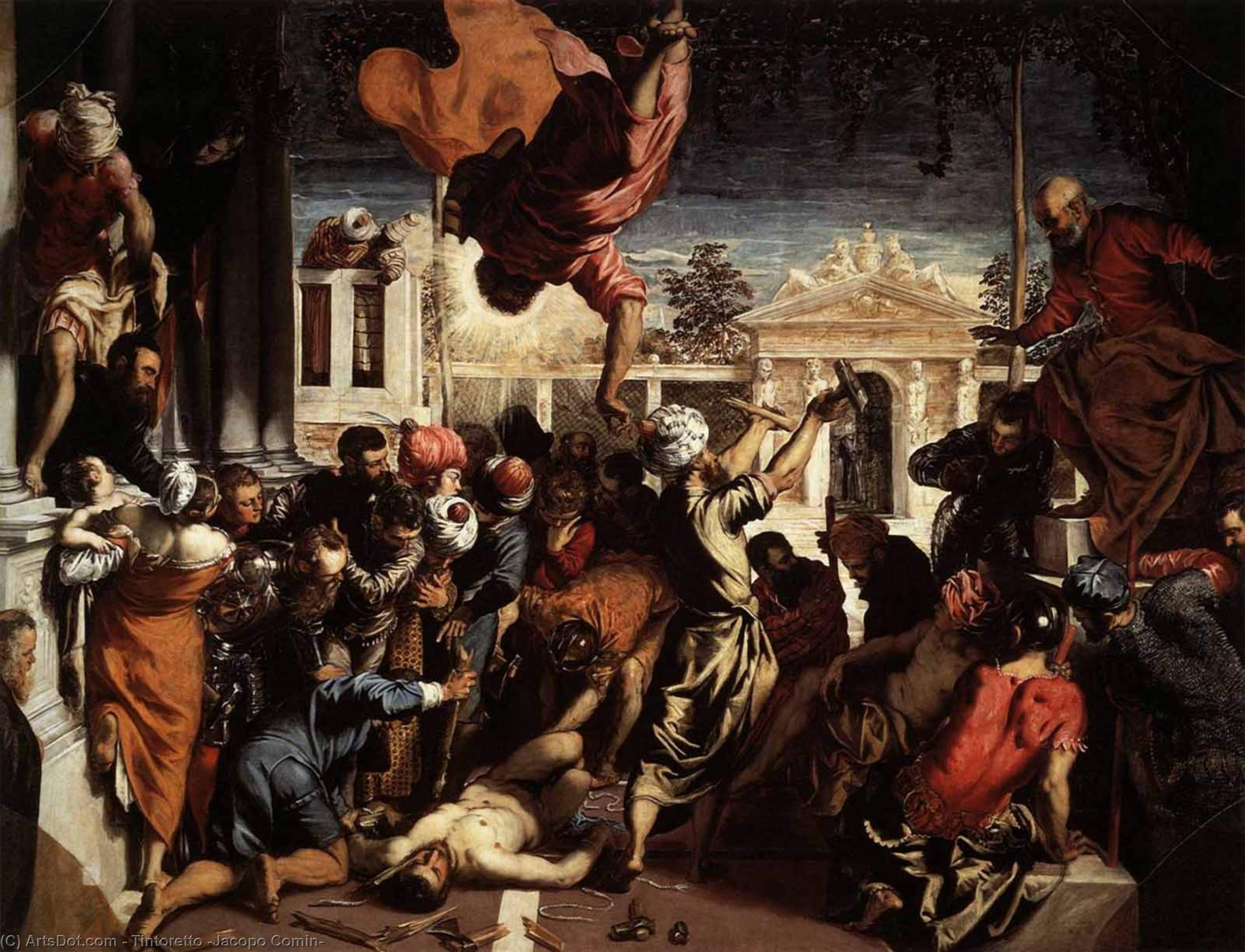 Wikoo.org - موسوعة الفنون الجميلة - اللوحة، العمل الفني Tintoretto (Jacopo Comin) - The Miracle of St Mark Freeing the Slave