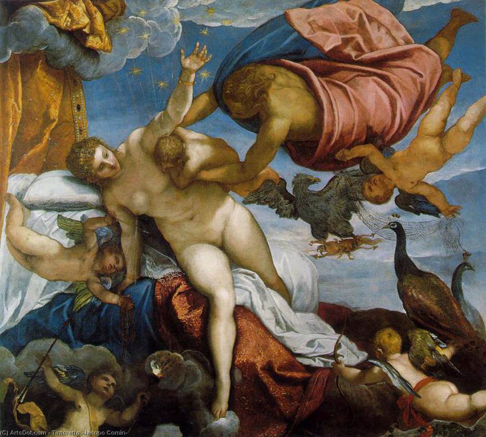 Wikioo.org - สารานุกรมวิจิตรศิลป์ - จิตรกรรม Tintoretto (Jacopo Comin) - The Origin of the Milky Way