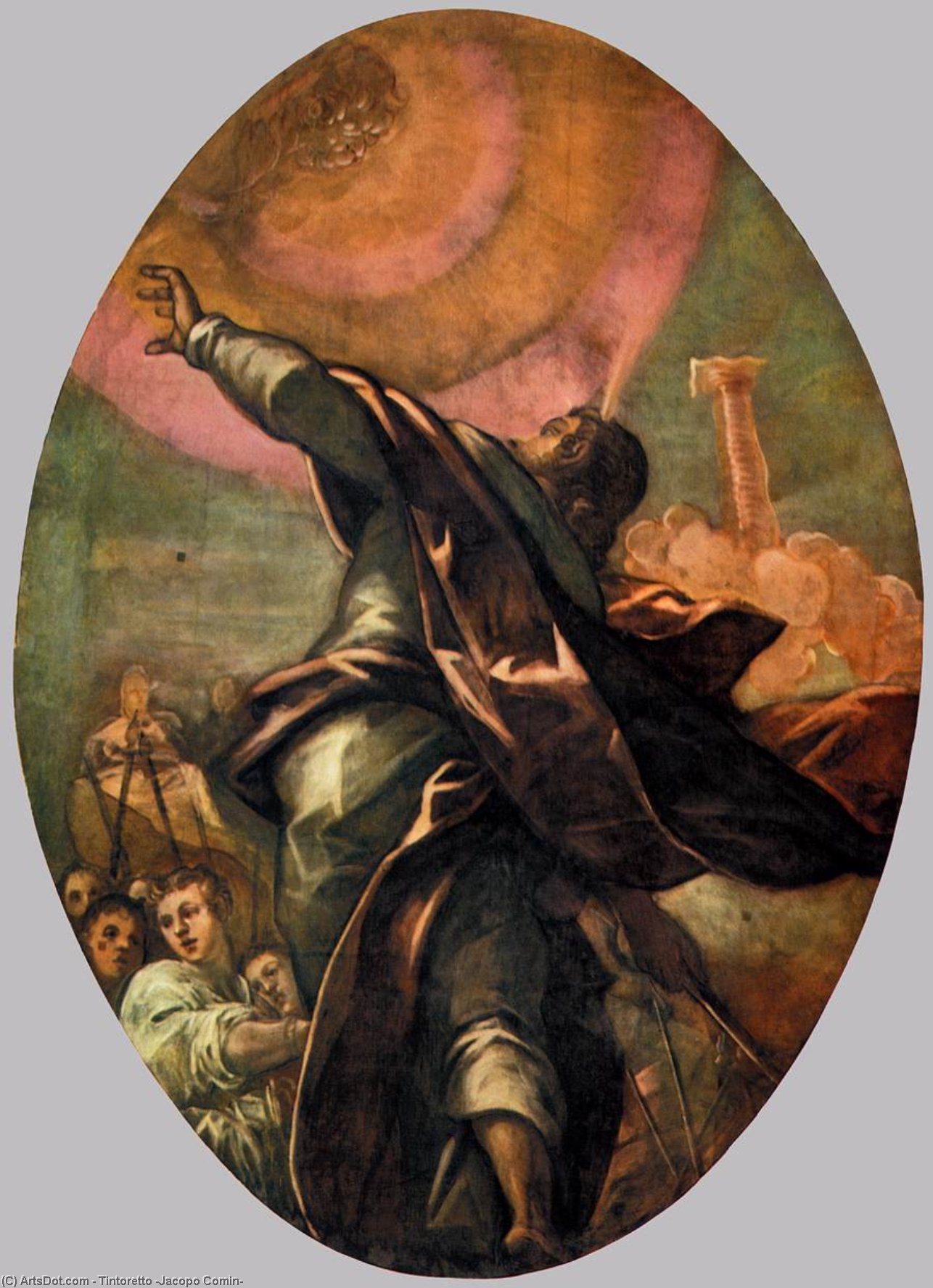 WikiOO.org – 美術百科全書 - 繪畫，作品 Tintoretto (Jacopo Comin) - 支柱 的  火