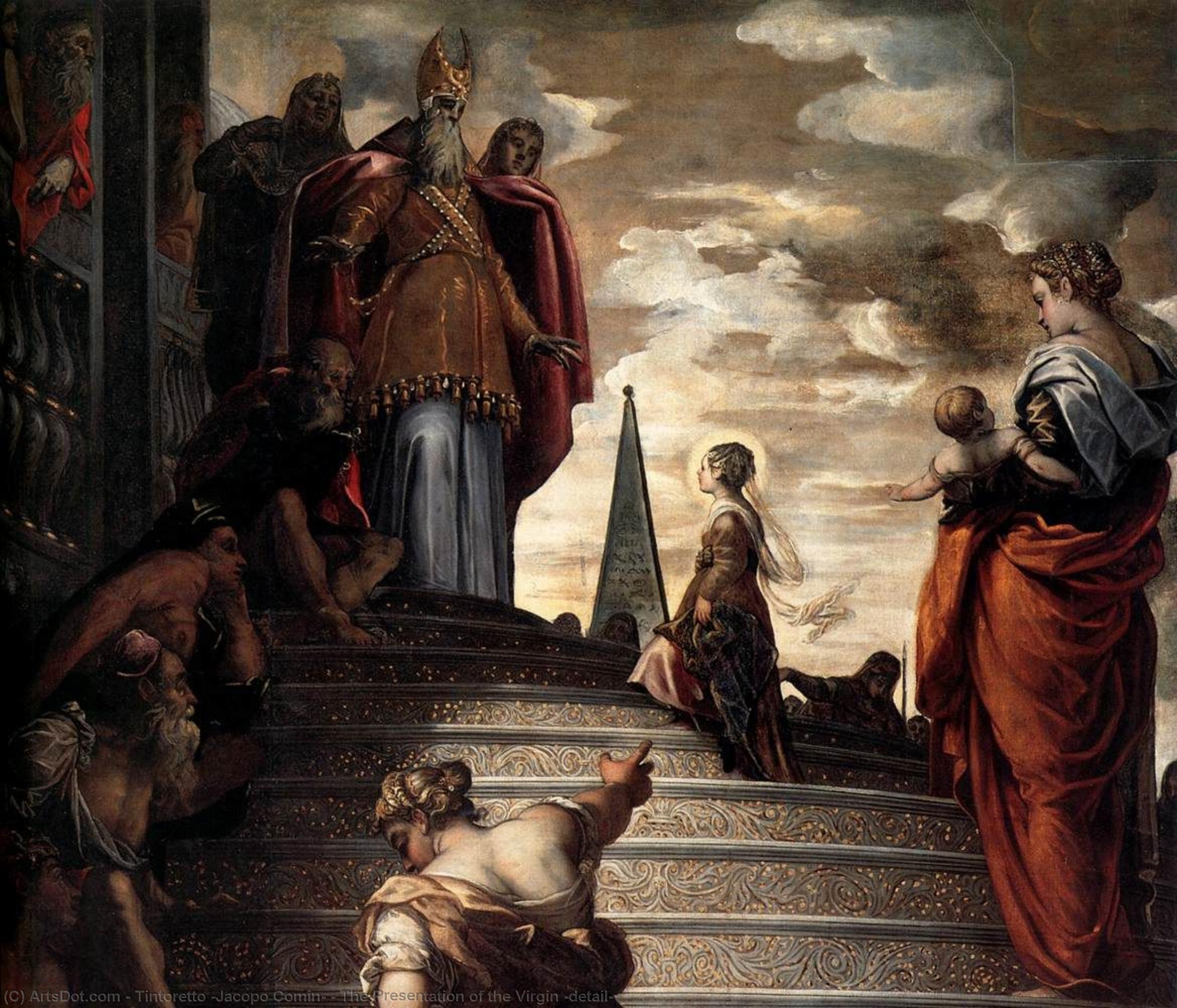 WikiOO.org - دایره المعارف هنرهای زیبا - نقاشی، آثار هنری Tintoretto (Jacopo Comin) - The Presentation of the Virgin (detail)