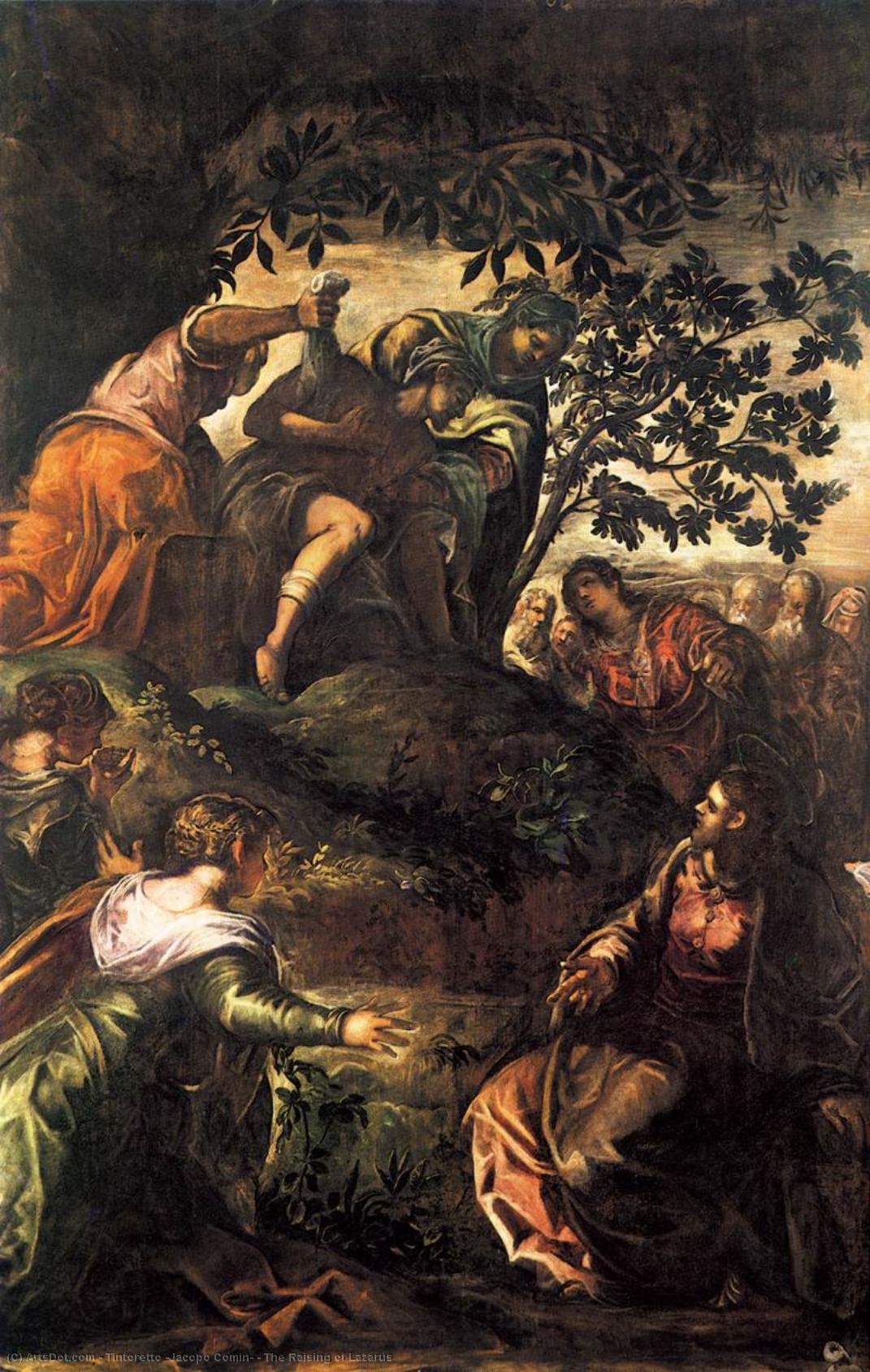 Wikioo.org - The Encyclopedia of Fine Arts - Painting, Artwork by Tintoretto (Jacopo Comin) - The Raising of Lazarus