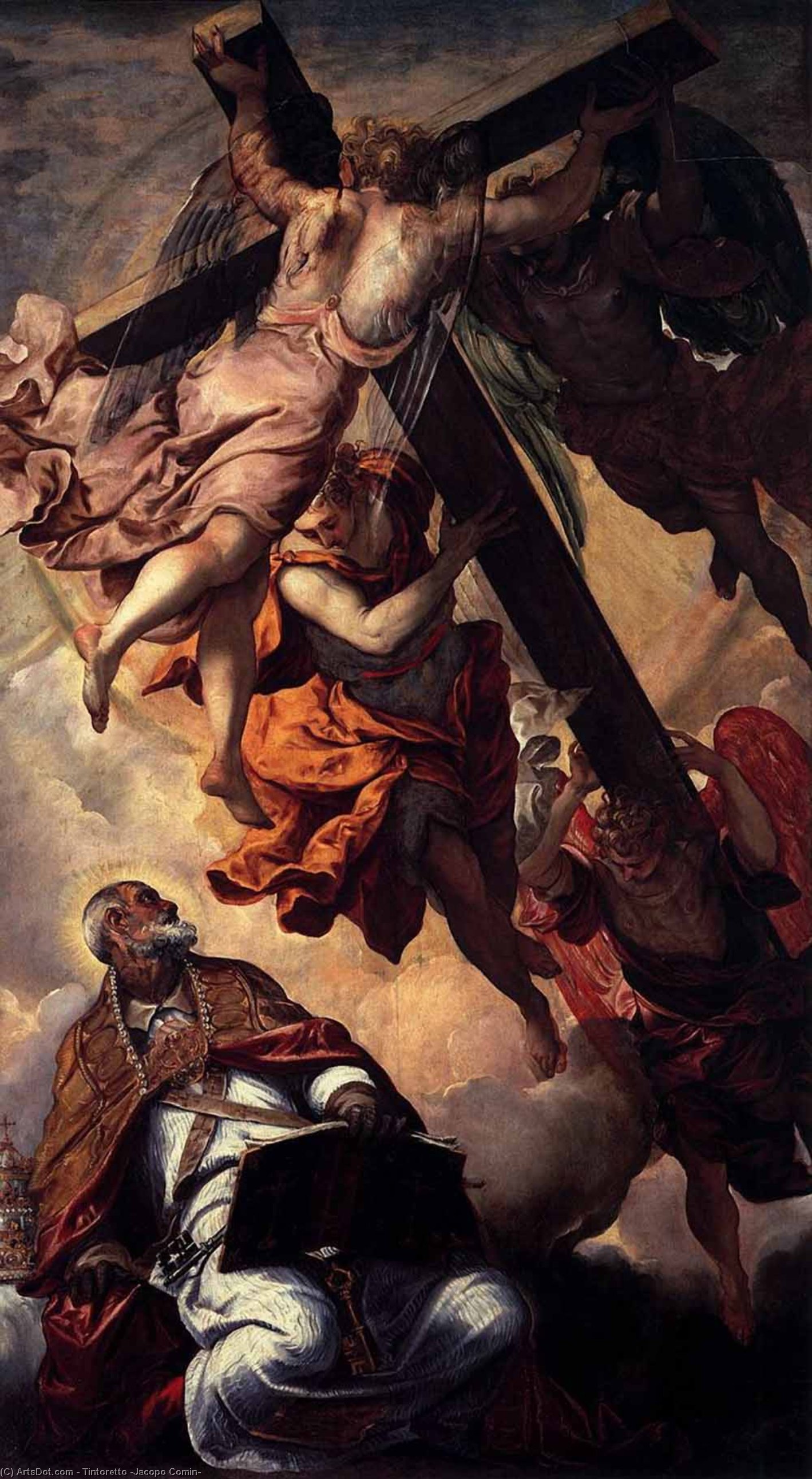 Wikioo.org – L'Enciclopedia delle Belle Arti - Pittura, Opere di Tintoretto (Jacopo Comin) - il visione di san Pietro