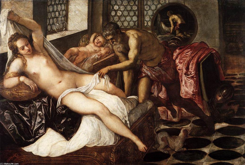 Wikioo.org - Die Enzyklopädie bildender Kunst - Malerei, Kunstwerk von Tintoretto (Jacopo Comin) - Venus , Mars , und vulcan
