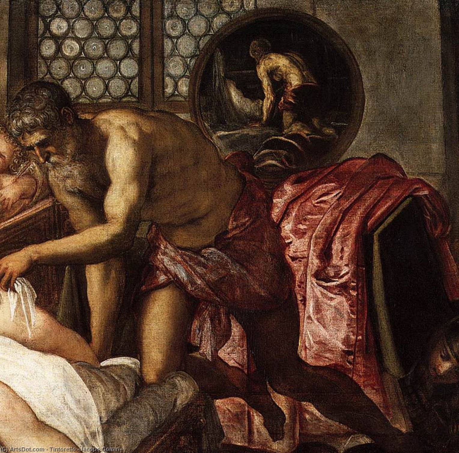 Wikioo.org - The Encyclopedia of Fine Arts - Painting, Artwork by Tintoretto (Jacopo Comin) - Venus, Mars, and Vulcan (detail)
