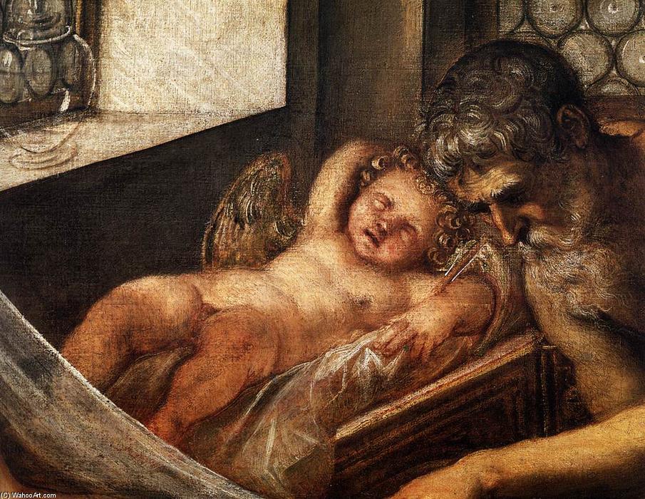Wikioo.org - สารานุกรมวิจิตรศิลป์ - จิตรกรรม Tintoretto (Jacopo Comin) - Venus, Mars, and Vulcan (detail)