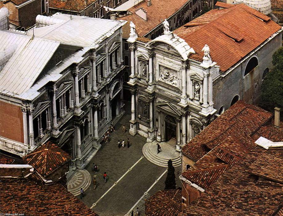 Wikioo.org - Bách khoa toàn thư về mỹ thuật - Vẽ tranh, Tác phẩm nghệ thuật Tintoretto (Jacopo Comin) - View of Campo di San Rocco