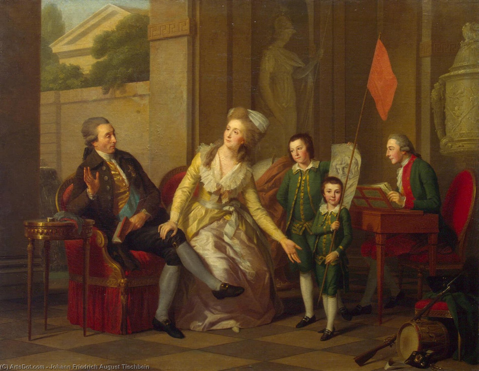 Wikioo.org - The Encyclopedia of Fine Arts - Painting, Artwork by Johann Friedrich August Tischbein - Portrait of the Saltykov Family