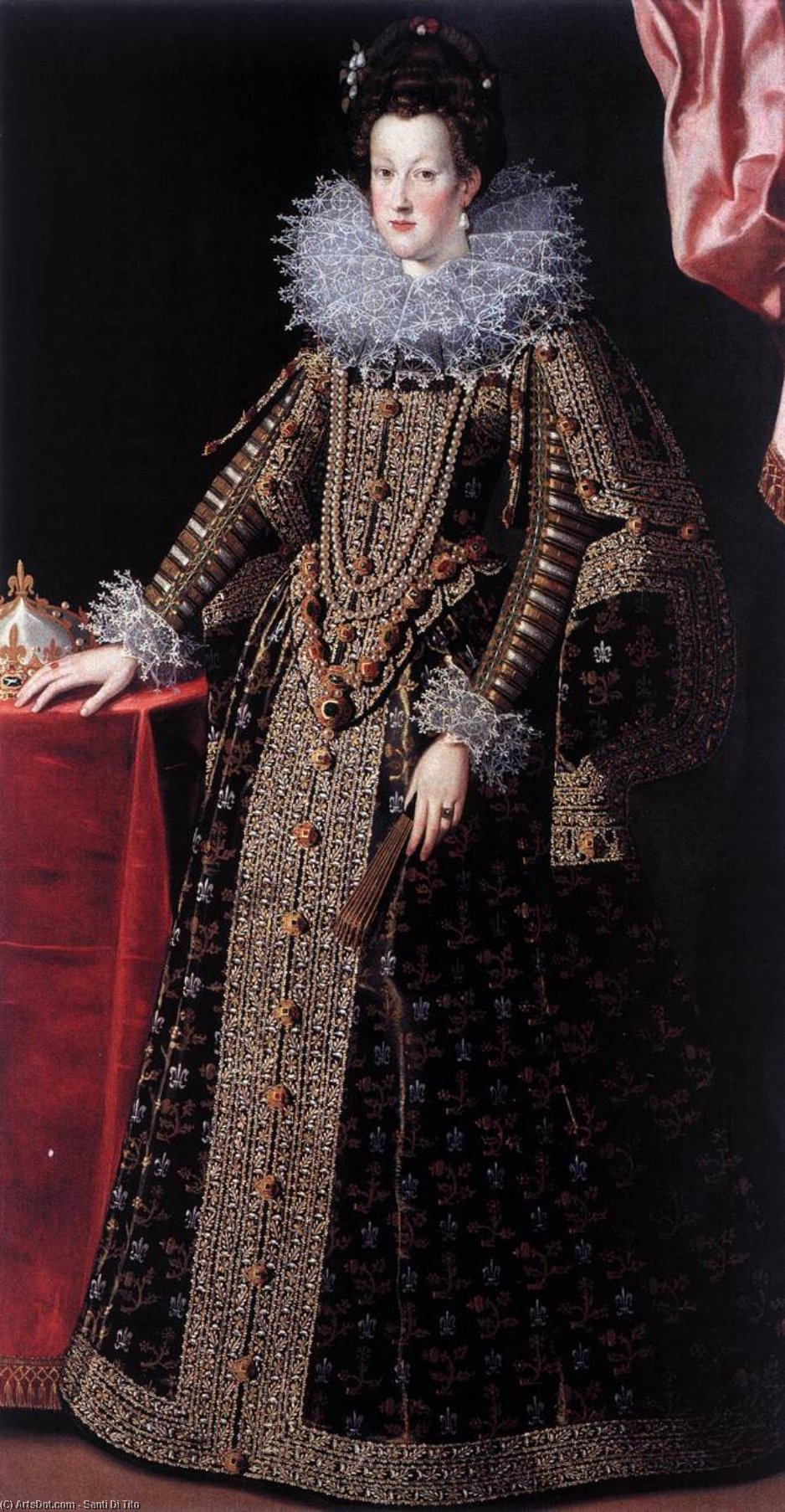 Wikioo.org - Bách khoa toàn thư về mỹ thuật - Vẽ tranh, Tác phẩm nghệ thuật Santi Di Tito - Portrait of Maria de' Medici