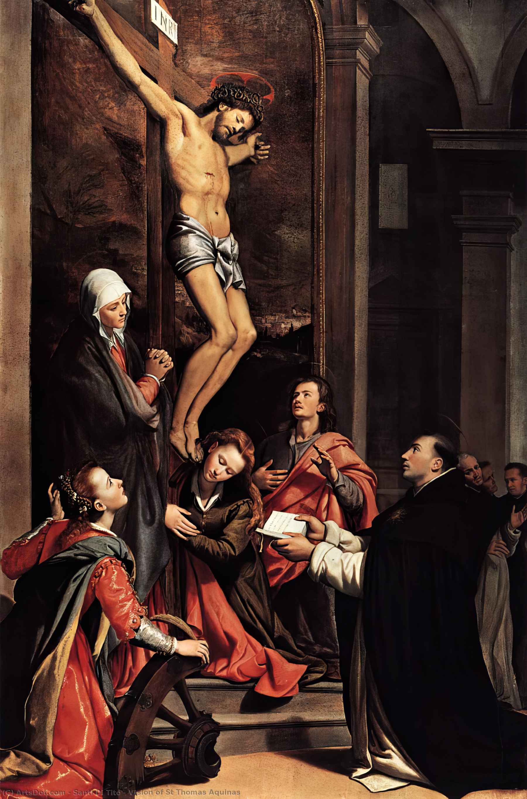 Wikioo.org - The Encyclopedia of Fine Arts - Painting, Artwork by Santi Di Tito - Vision of St Thomas Aquinas