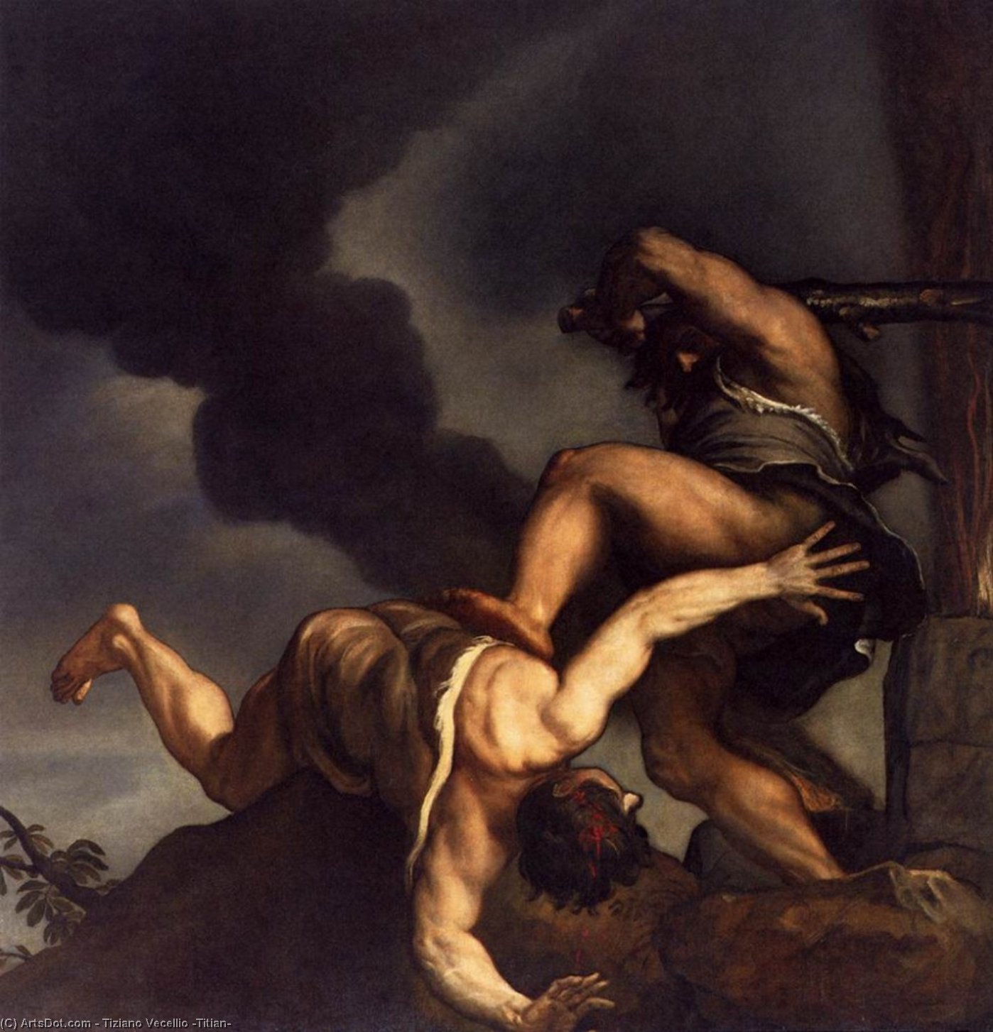 WikiOO.org - Güzel Sanatlar Ansiklopedisi - Resim, Resimler Tiziano Vecellio (Titian) - Cain and Abel