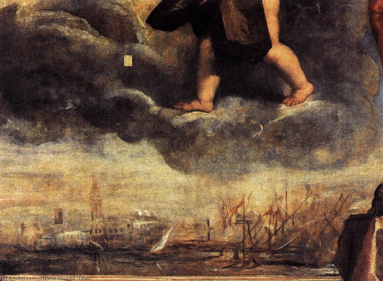 Wikioo.org – L'Enciclopedia delle Belle Arti - Pittura, Opere di Tiziano Vecellio (Titian) - doge antonio grimani in ginocchio davanti alla fede ( dettaglio )