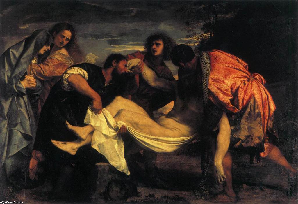Wikoo.org - موسوعة الفنون الجميلة - اللوحة، العمل الفني Tiziano Vecellio (Titian) - Entombment of Christ