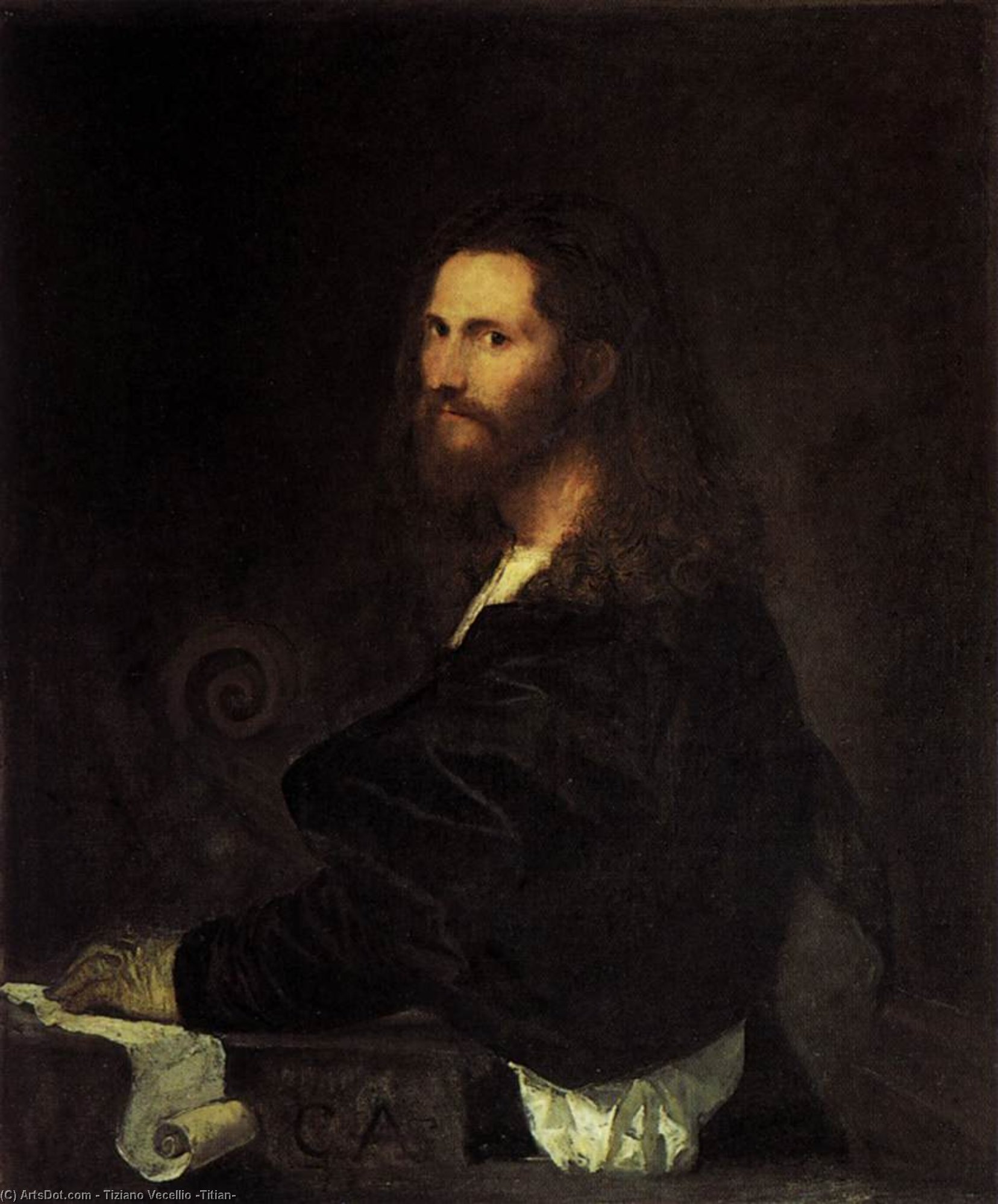 Wikioo.org - The Encyclopedia of Fine Arts - Painting, Artwork by Tiziano Vecellio (Titian) - Portrait of a Musician
