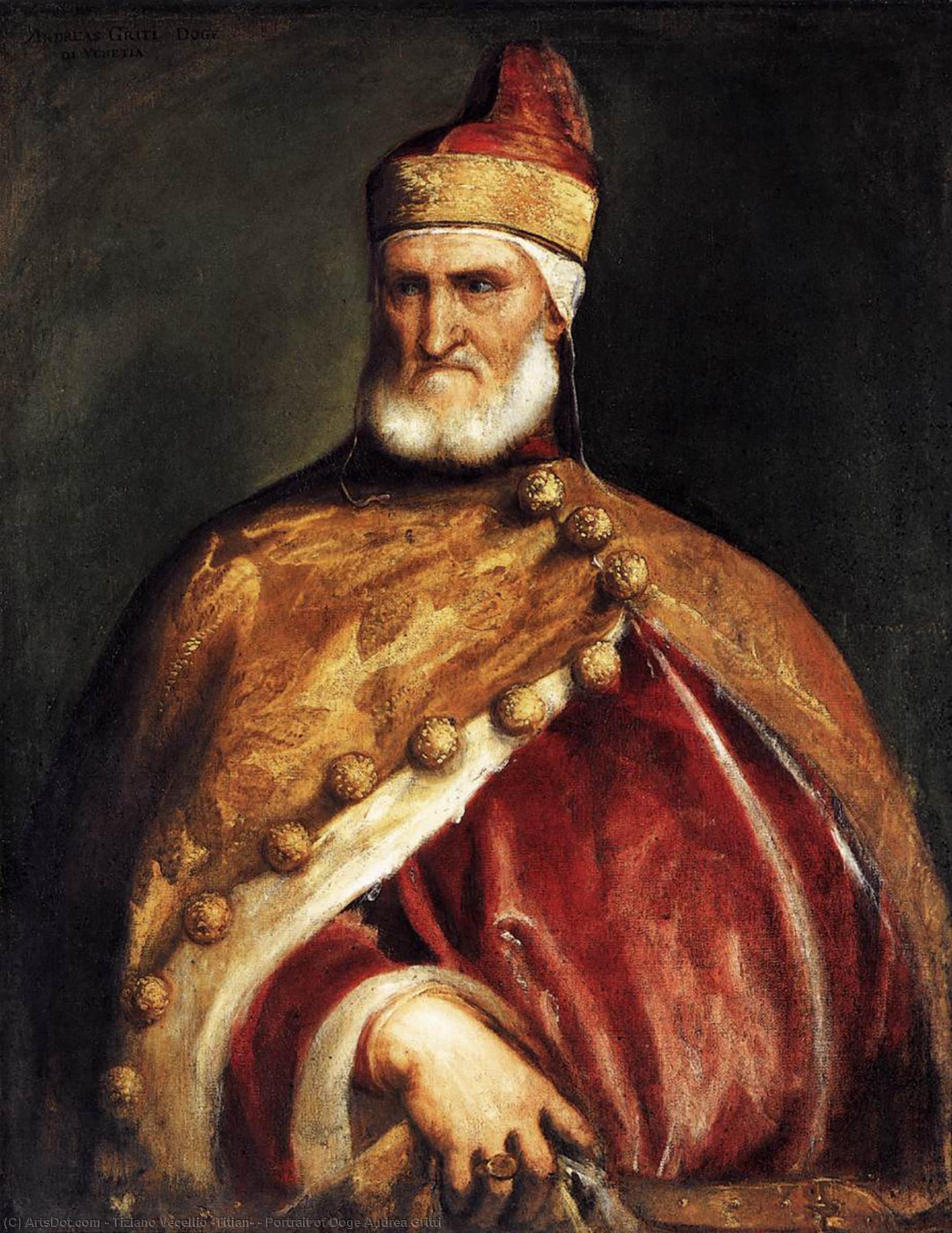 Wikioo.org - The Encyclopedia of Fine Arts - Painting, Artwork by Tiziano Vecellio (Titian) - Portrait of Doge Andrea Gritti